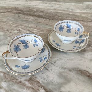 Rosenthal Selb Germany Winifred China-White & Blue Floral Print Gold Rim Tea Cup